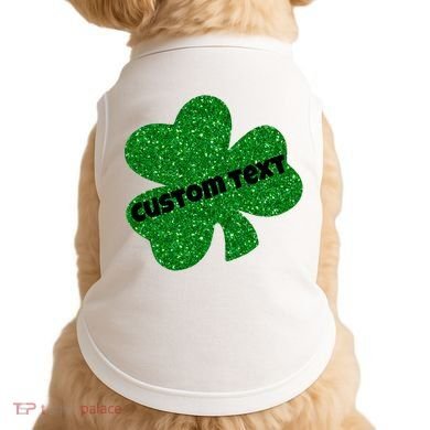 St. Patrick's Day Teacher Ms Mrs Personalized Name Green Glitter Doggie Tank