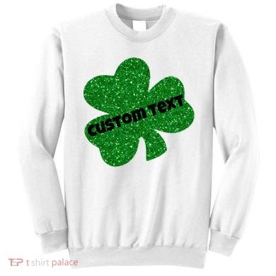 St. Patrick's Day Teacher Ms Mrs Personalized Name Green Glitter Sweatshirt