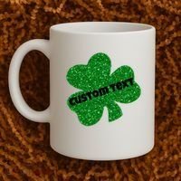 St. Patrick's Day Teacher Ms Mrs Personalized Name Green Glitter Coffee Mug thumb 2