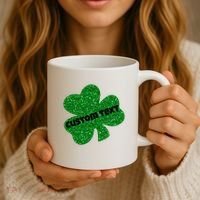 St. Patrick's Day Teacher Ms Mrs Personalized Name Green Glitter Coffee Mug thumb 3