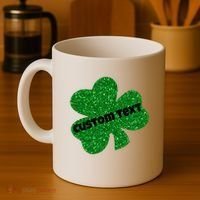 St. Patrick's Day Teacher Ms Mrs Personalized Name Green Glitter Coffee Mug thumb 4
