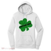 St. Patrick's Day Teacher Ms Mrs Personalized Name Green Glitter Women's Hoodie thumb 0