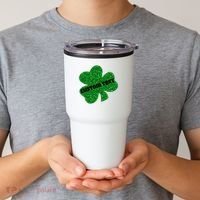 St. Patrick's Day Teacher Ms Mrs Personalized Name Green Glitter Tumbler thumb 2