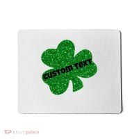 St. Patrick's Day Teacher Ms Mrs Personalized Name Green Glitter Mousepad thumb 0
