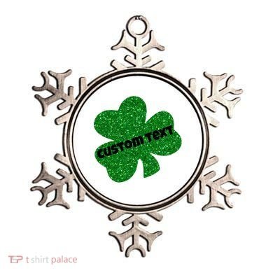 St. Patrick's Day Teacher Ms Mrs Personalized Name Green Glitter Ornament