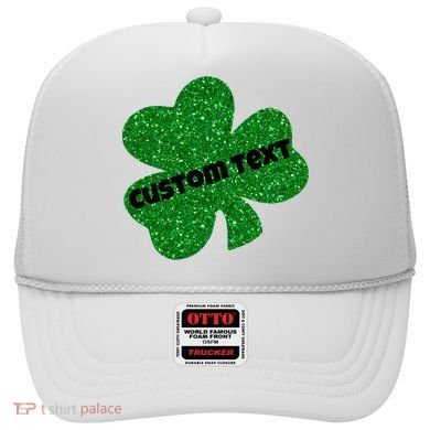 St. Patrick's Day Teacher Ms Mrs Personalized Name Green Glitter Hat