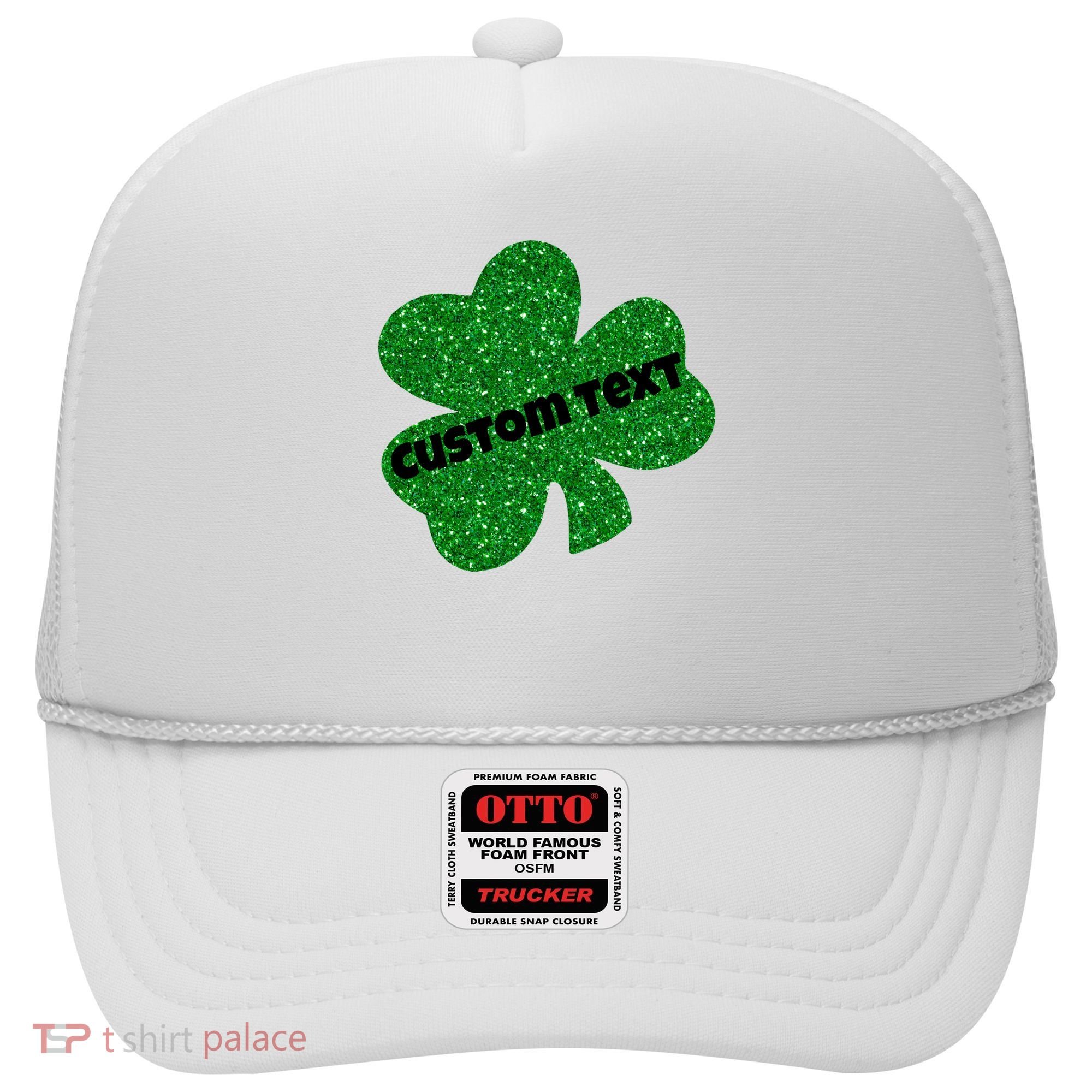 St. Patrick's Day Teacher Ms Mrs Personalized Name Green Glitter Hat
