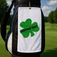St. Patrick's Day Teacher Ms Mrs Personalized Name Green Glitter Golf Towel thumb 2