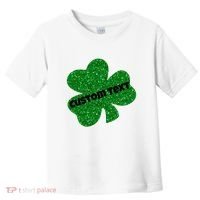 St. Patrick's Day Teacher Ms Mrs Personalized Name Green Glitter Toddler T-Shirt thumb 0