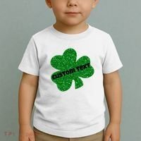 St. Patrick's Day Teacher Ms Mrs Personalized Name Green Glitter Toddler T-Shirt thumb 2