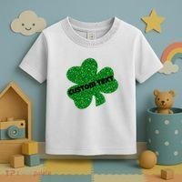 St. Patrick's Day Teacher Ms Mrs Personalized Name Green Glitter Toddler T-Shirt thumb 3