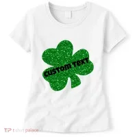 St. Patrick's Day Teacher Ms Mrs Personalized Name Green Glitter Women's T-Shirt thumb 0
