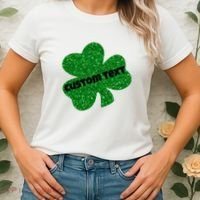 St. Patrick's Day Teacher Ms Mrs Personalized Name Green Glitter Women's T-Shirt thumb 2