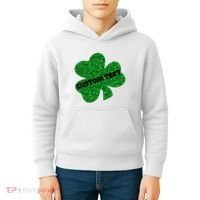 St. Patrick's Day Teacher Ms Mrs Personalized Name Green Glitter Kids Hoodie thumb 4