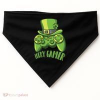  St Patricks Day Lucky Gamer USA-Made Doggie Bandana thumb 0