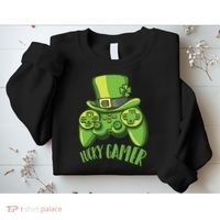  St Patricks Day Lucky Gamer Sweatshirt thumb 2