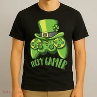 St Patricks Day Lucky Gamer T-Shirt thumb 3