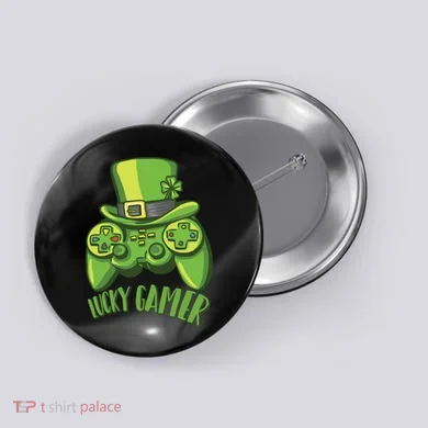  St Patricks Day Lucky Gamer Button