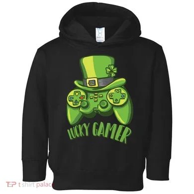  St Patricks Day Lucky Gamer Toddler Hoodie