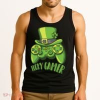  St Patricks Day Lucky Gamer Tank Top thumb 3