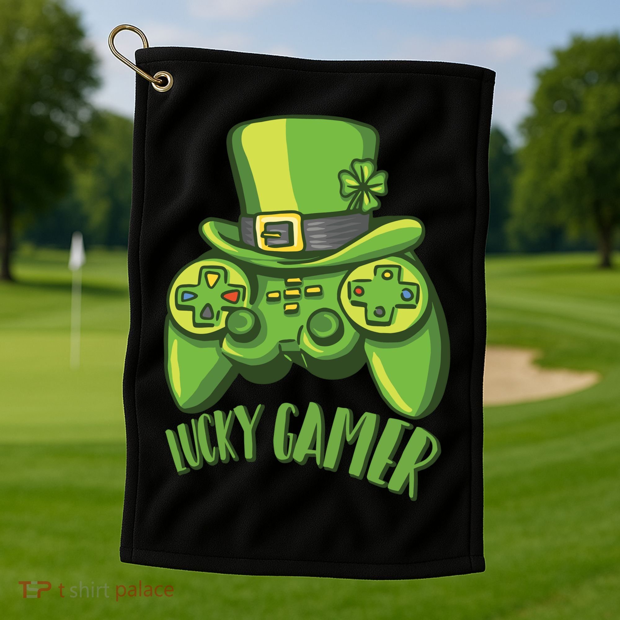  St Patricks Day Lucky Gamer Golf Towel