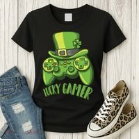  St Patricks Day Lucky Gamer Women's T-Shirt thumb 3