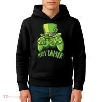  St Patricks Day Lucky Gamer Kids Hoodie thumb 4