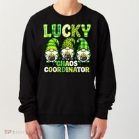 St Patrick's Day Lucky Chaos Coordonator Shamrock Irish Gnomes Women's Sweatshirt thumb 0