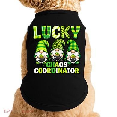 St Patrick's Day Lucky Chaos Coordonator Shamrock Irish Gnomes Doggie Tank