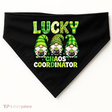 St Patrick's Day Lucky Chaos Coordonator Shamrock Irish Gnomes USA-Made Doggie Bandana