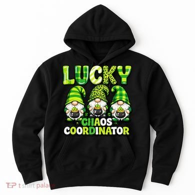 St Patrick's Day Lucky Chaos Coordonator Shamrock Irish Gnomes Hoodie