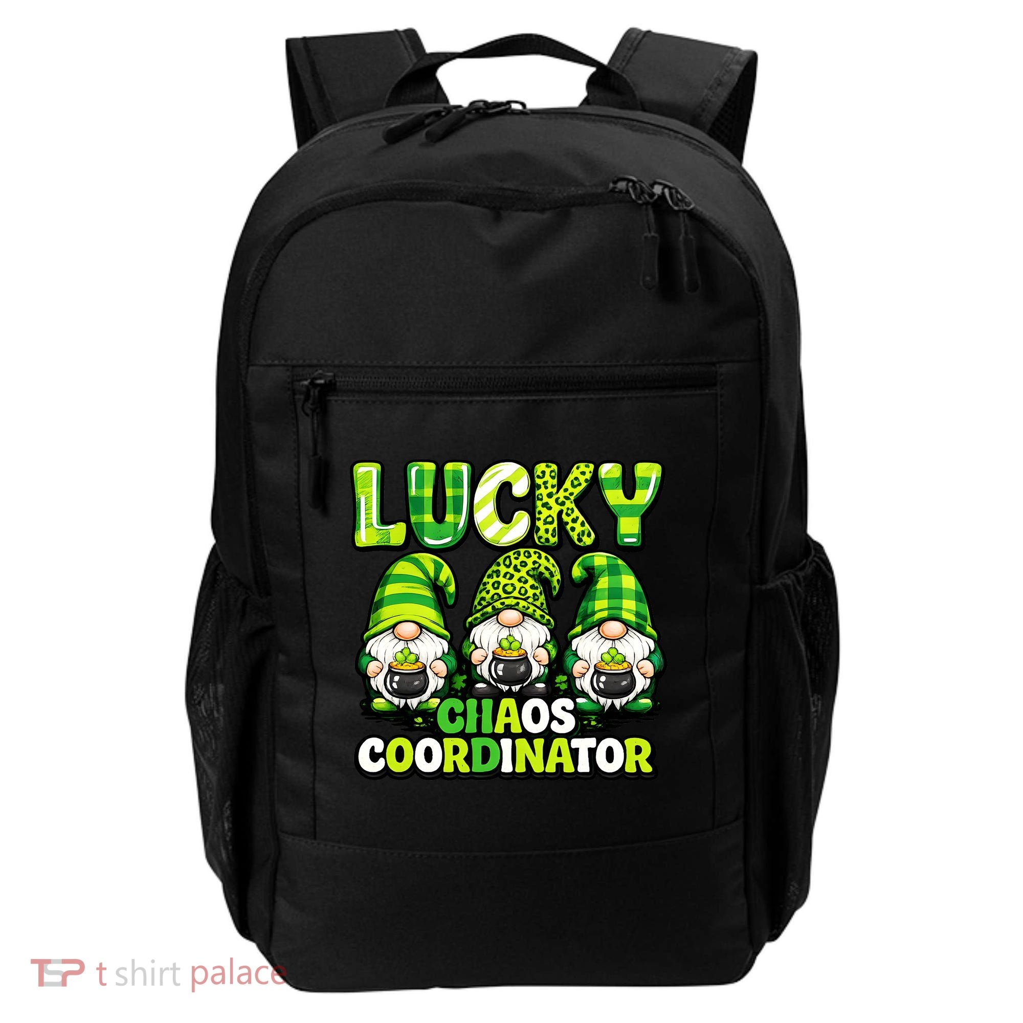 St Patrick's Day Lucky Chaos Coordonator Shamrock Irish Gnomes Backpack