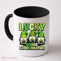 St Patrick's Day Lucky Chaos Coordonator Shamrock Irish Gnomes Coffee Mug thumb 0