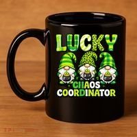 St Patrick's Day Lucky Chaos Coordonator Shamrock Irish Gnomes 11oz C Handle Ceramic Mug thumb 4