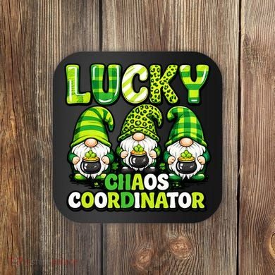 St Patrick's Day Lucky Chaos Coordonator Shamrock Irish Gnomes Coaster