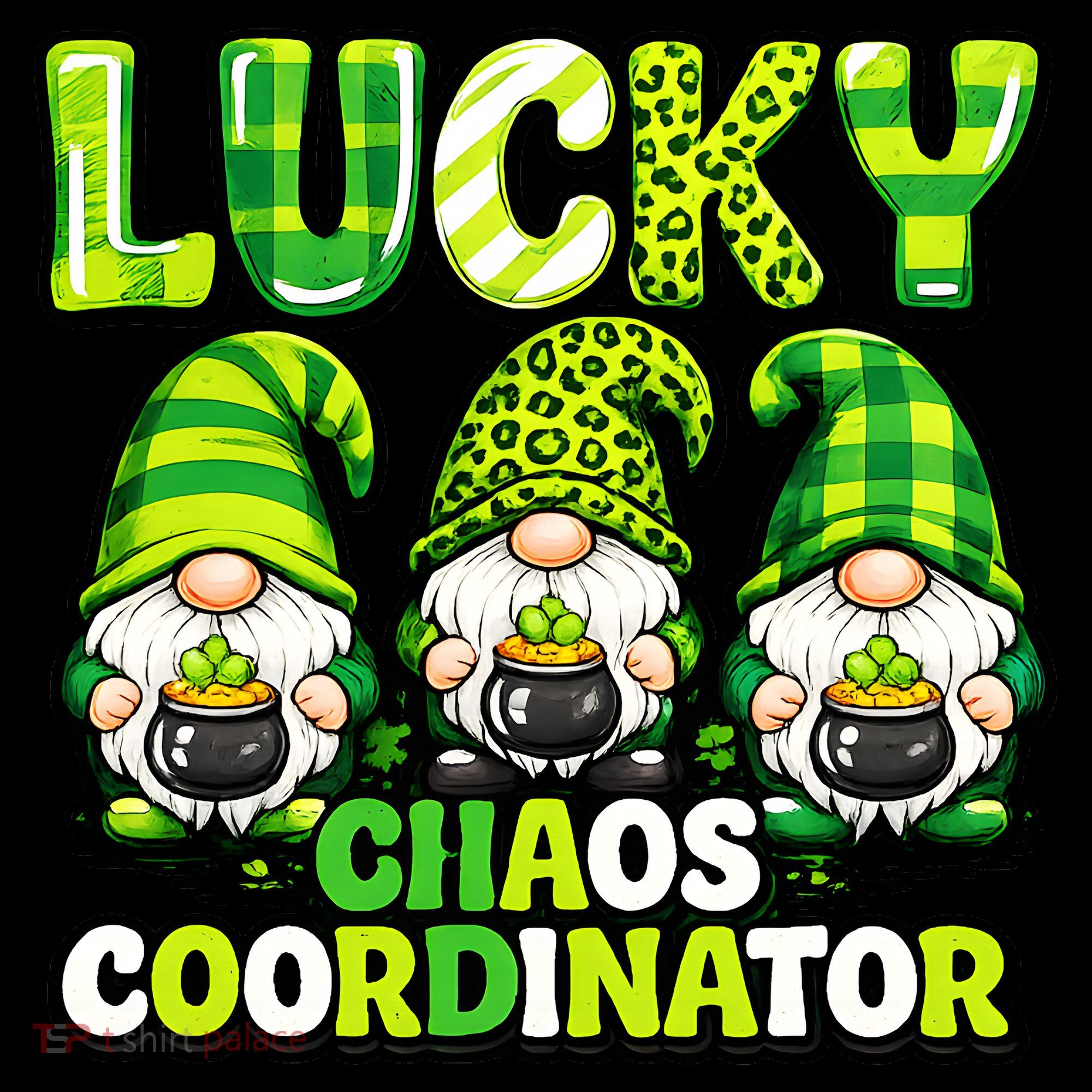 St Patrick's Day Lucky Chaos Coordonator Shamrock Irish Gnomes Coaster