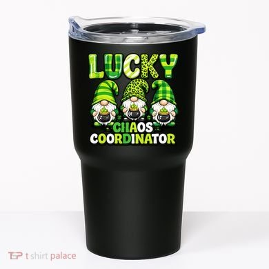 St Patrick's Day Lucky Chaos Coordonator Shamrock Irish Gnomes Tumbler