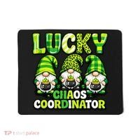 St Patrick's Day Lucky Chaos Coordonator Shamrock Irish Gnomes Mousepad thumb 0