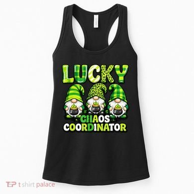 St Patrick's Day Lucky Chaos Coordonator Shamrock Irish Gnomes Women's Tank Top