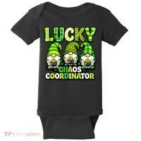 St Patrick's Day Lucky Chaos Coordonator Shamrock Irish Gnomes Baby Bodysuit thumb 0