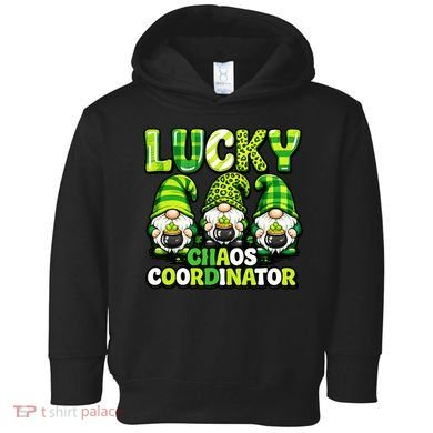 St Patrick's Day Lucky Chaos Coordonator Shamrock Irish Gnomes Toddler Hoodie
