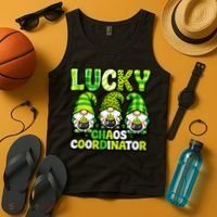 St Patrick's Day Lucky Chaos Coordonator Shamrock Irish Gnomes Tank Top thumb 4