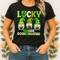 St Patrick's Day Lucky Chaos Coordonator Shamrock Irish Gnomes Women's T-Shirt thumb 2