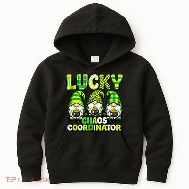 St Patrick's Day Lucky Chaos Coordonator Shamrock Irish Gnomes Kids Hoodie