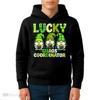 St Patrick's Day Lucky Chaos Coordonator Shamrock Irish Gnomes Kids Hoodie thumb 4