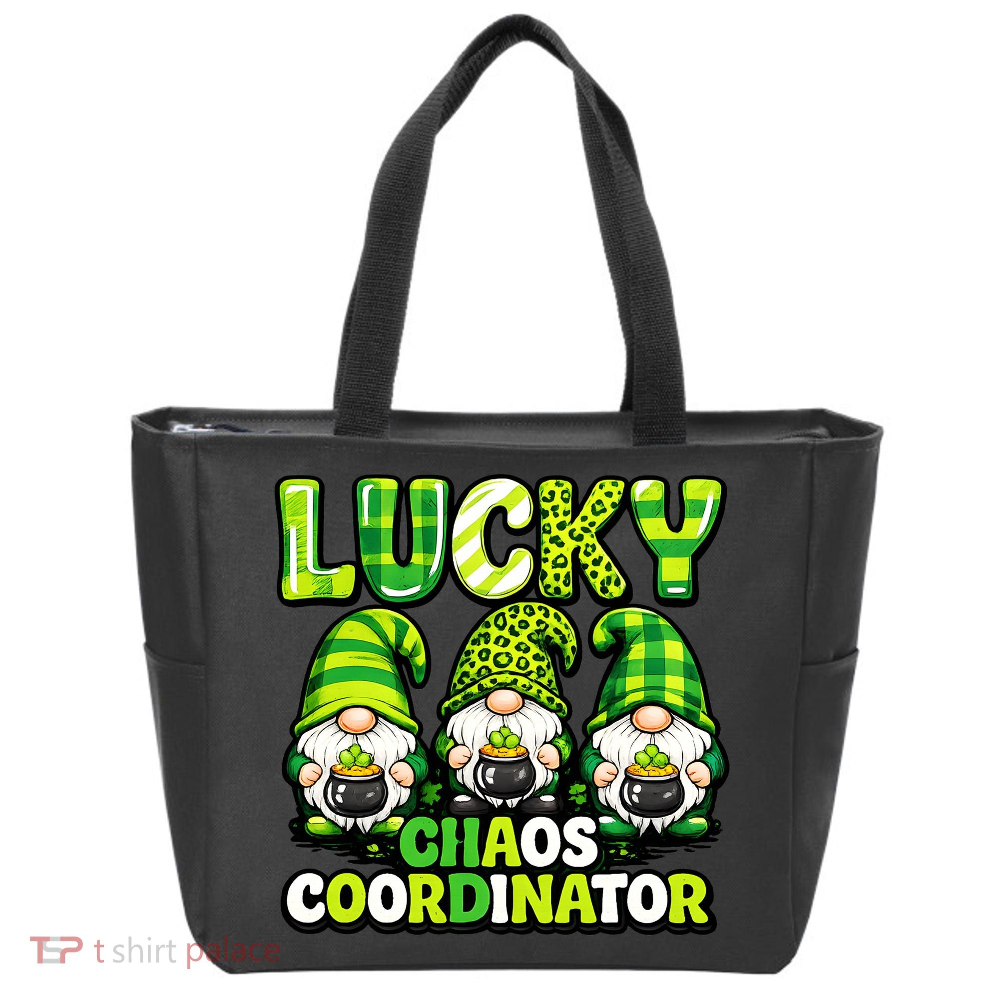 St Patrick's Day Lucky Chaos Coordonator Shamrock Irish Gnomes Tote Bag