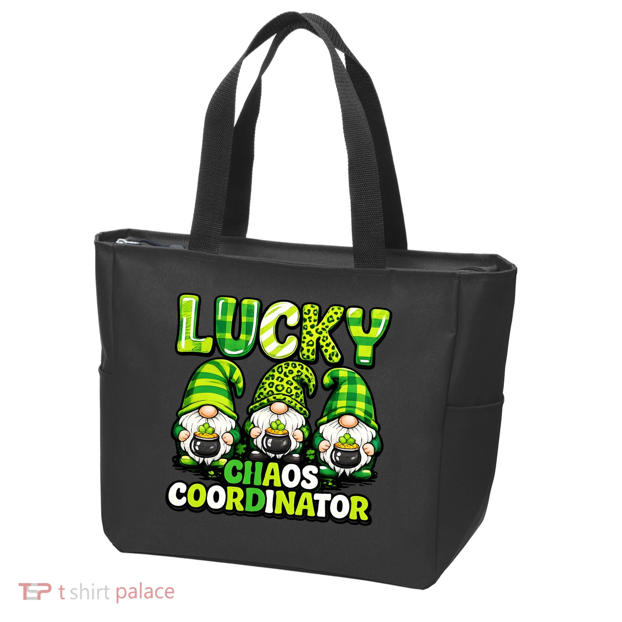 St Patrick's Day Lucky Chaos Coordonator Shamrock Irish Gnomes Tote Bag