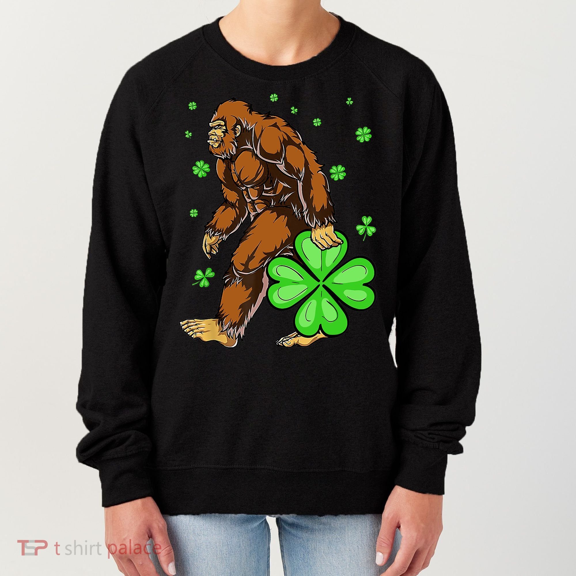St Patrick's Day Bigfoot Irish Sasqautch Saint Padd Women's Sweatshirt