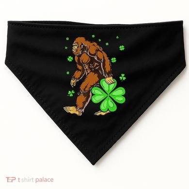 St Patrick's Day Bigfoot Irish Sasqautch Saint Padd USA-Made Doggie Bandana
