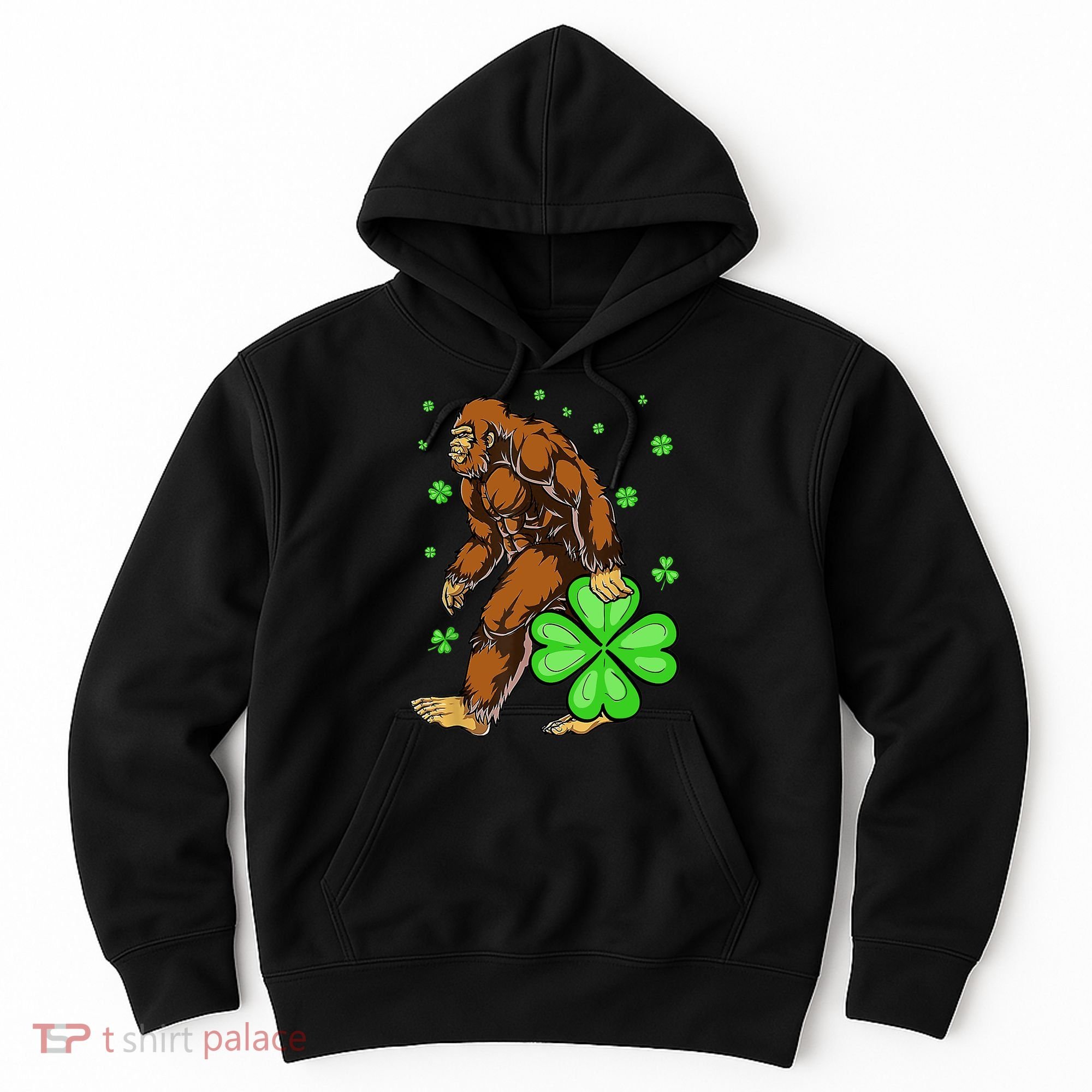 St Patrick's Day Bigfoot Irish Sasqautch Saint Padd Hoodie
